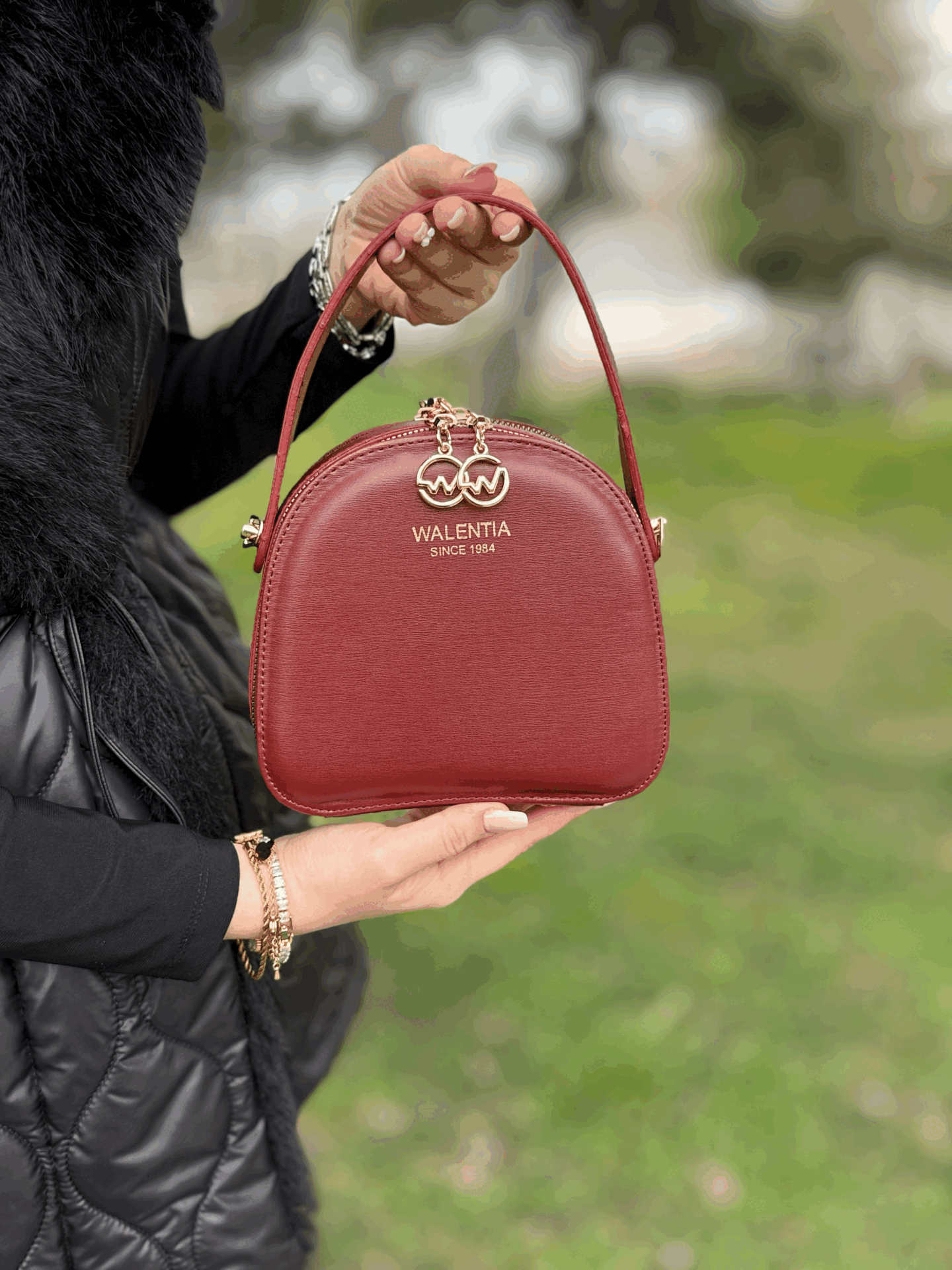 Bölmeli Ayarlanabilir Askılı Kutu Model Kadın El Ve Omuz Çantası bordo