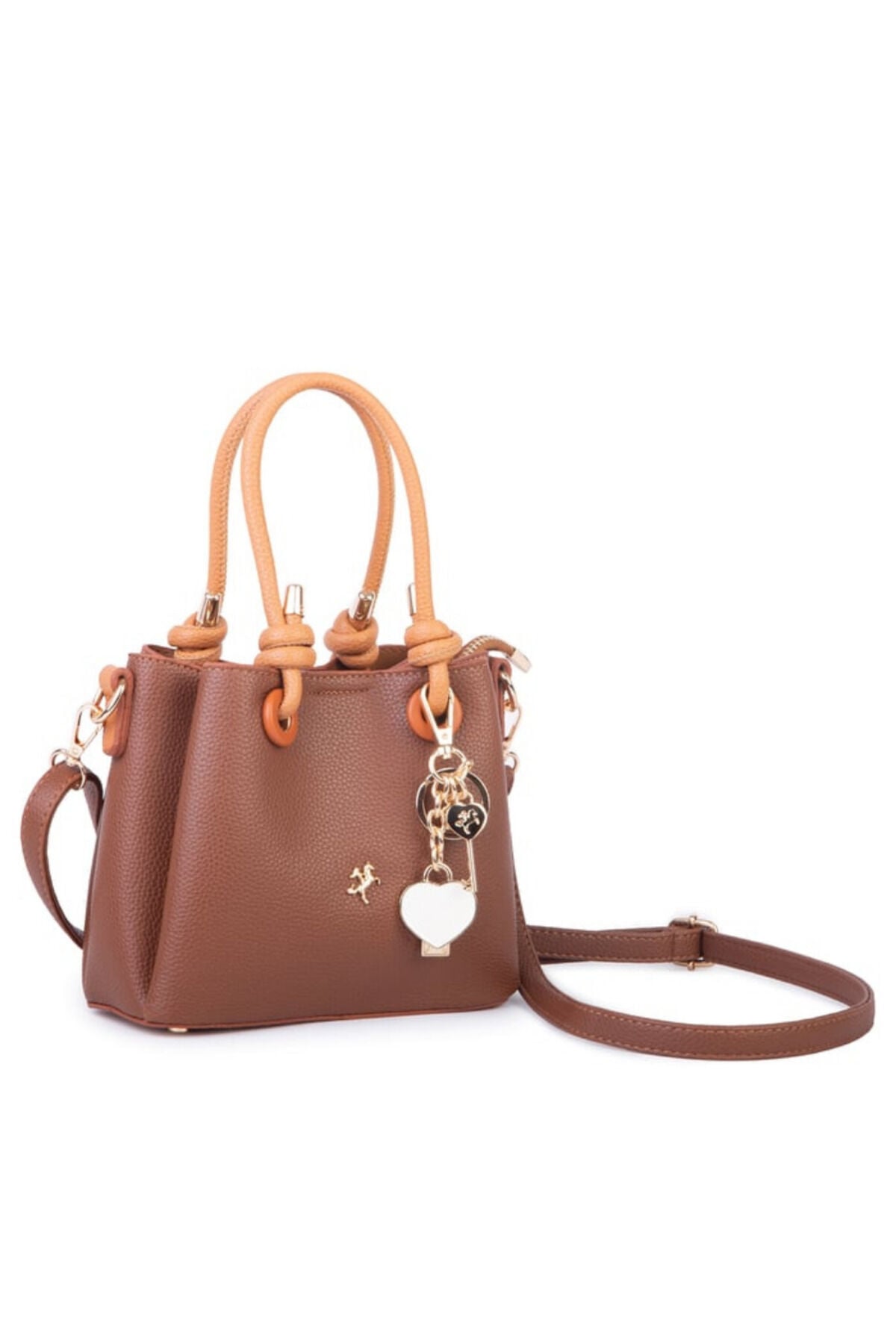 Nasbag Taba Kadın Charmlı Mini El ve Çapraz Çanta