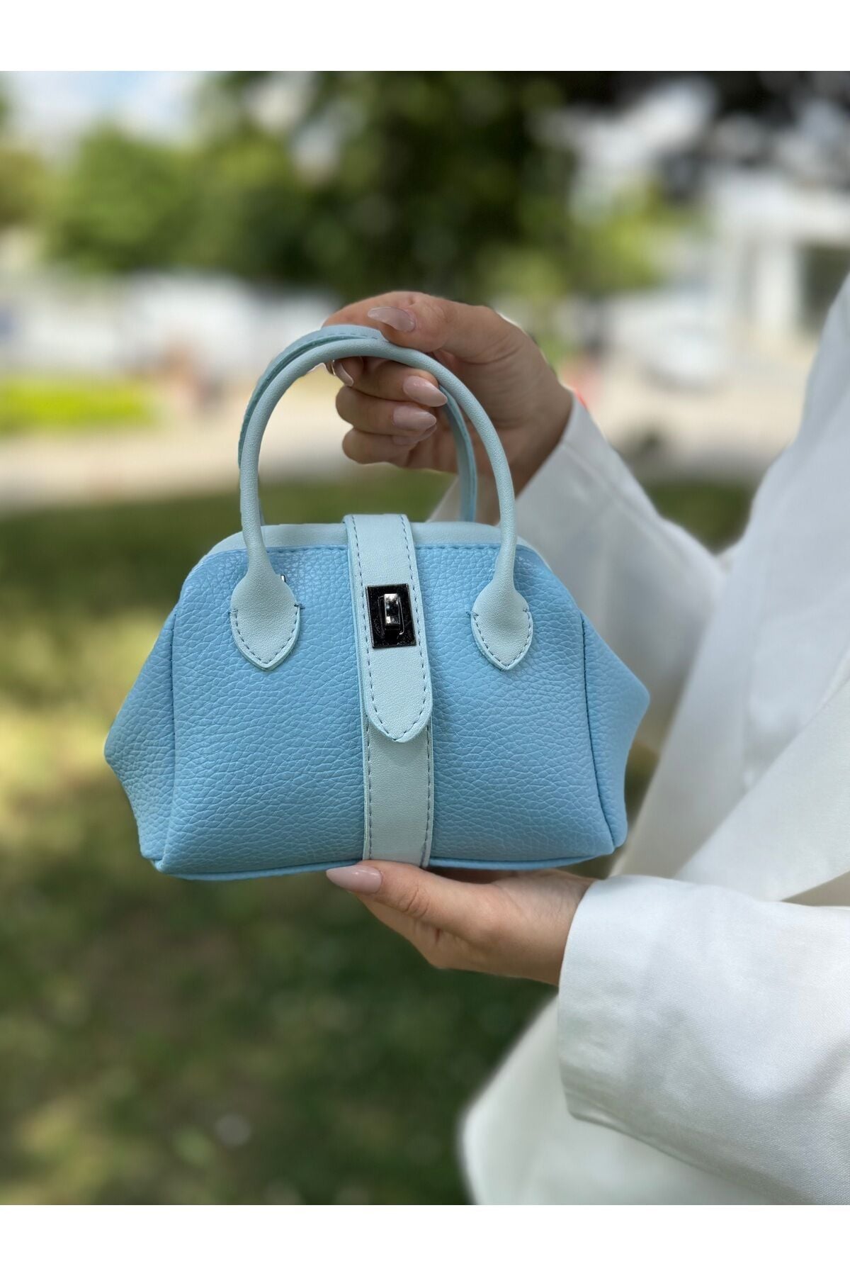 Nçs Krem Kahve Mini Kadın El Ve Omuz Çantası -zerafetin Minimal Hali(EN:18~BOY:13) Vizon