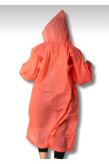 Unısex Kadın-Erkek Su Rüzgar Geçirmez Yağmurluk Çıtçıtlı Kapüşonlu Nar Çiçeği