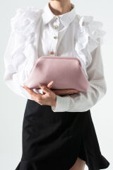 Altın Clutch Portföy El Ve Omuz Çantası Kadın Pembe
