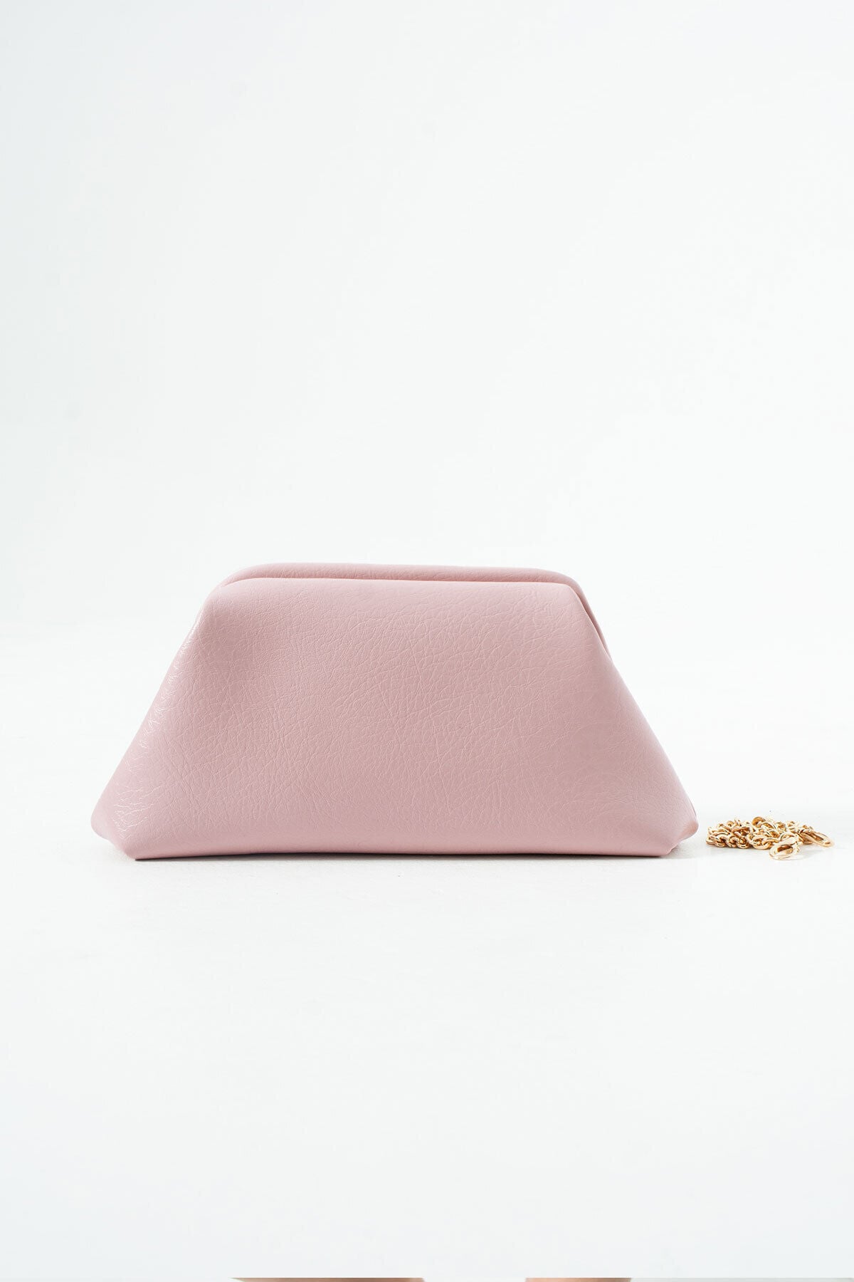 Altın Clutch Portföy El Ve Omuz Çantası Kadın Pembe