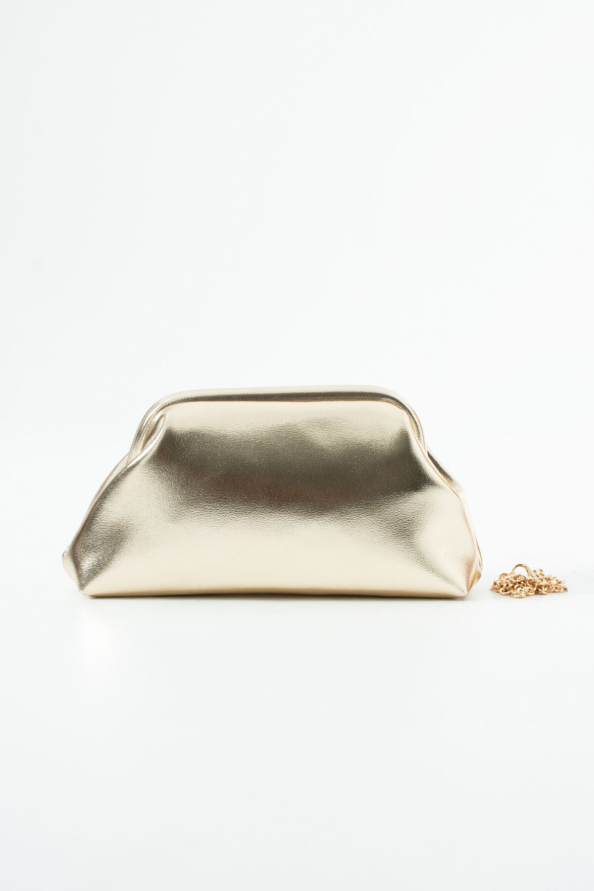 Altın Clutch Portföy El Ve Omuz Çantası Kadın Altın