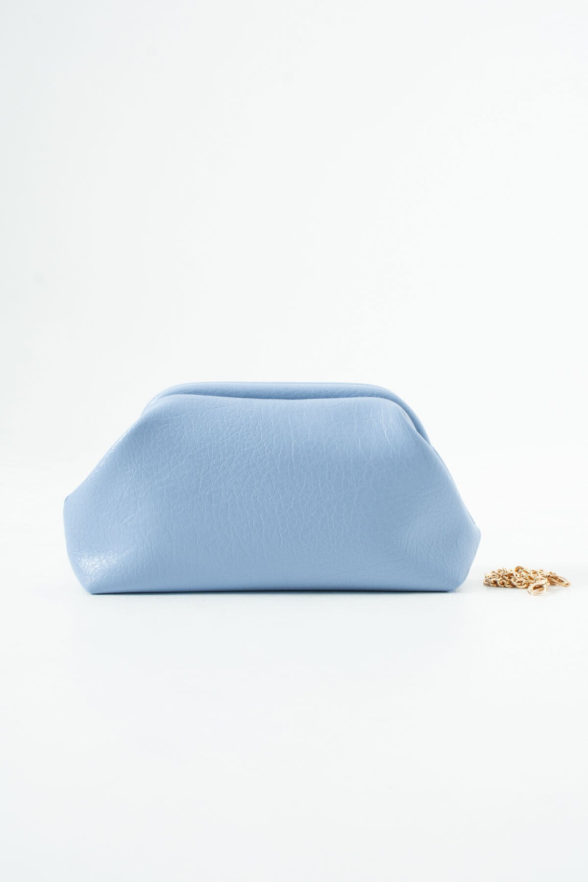 Altın Clutch Portföy El Ve Omuz Çantası Kadın Mavi