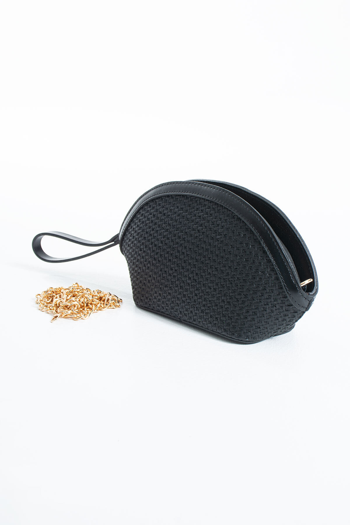 Gümüş Hasır Clutch Portföy Kadın El Çantası Omuz Çantası Çapraz Çanta Siyah Hasır