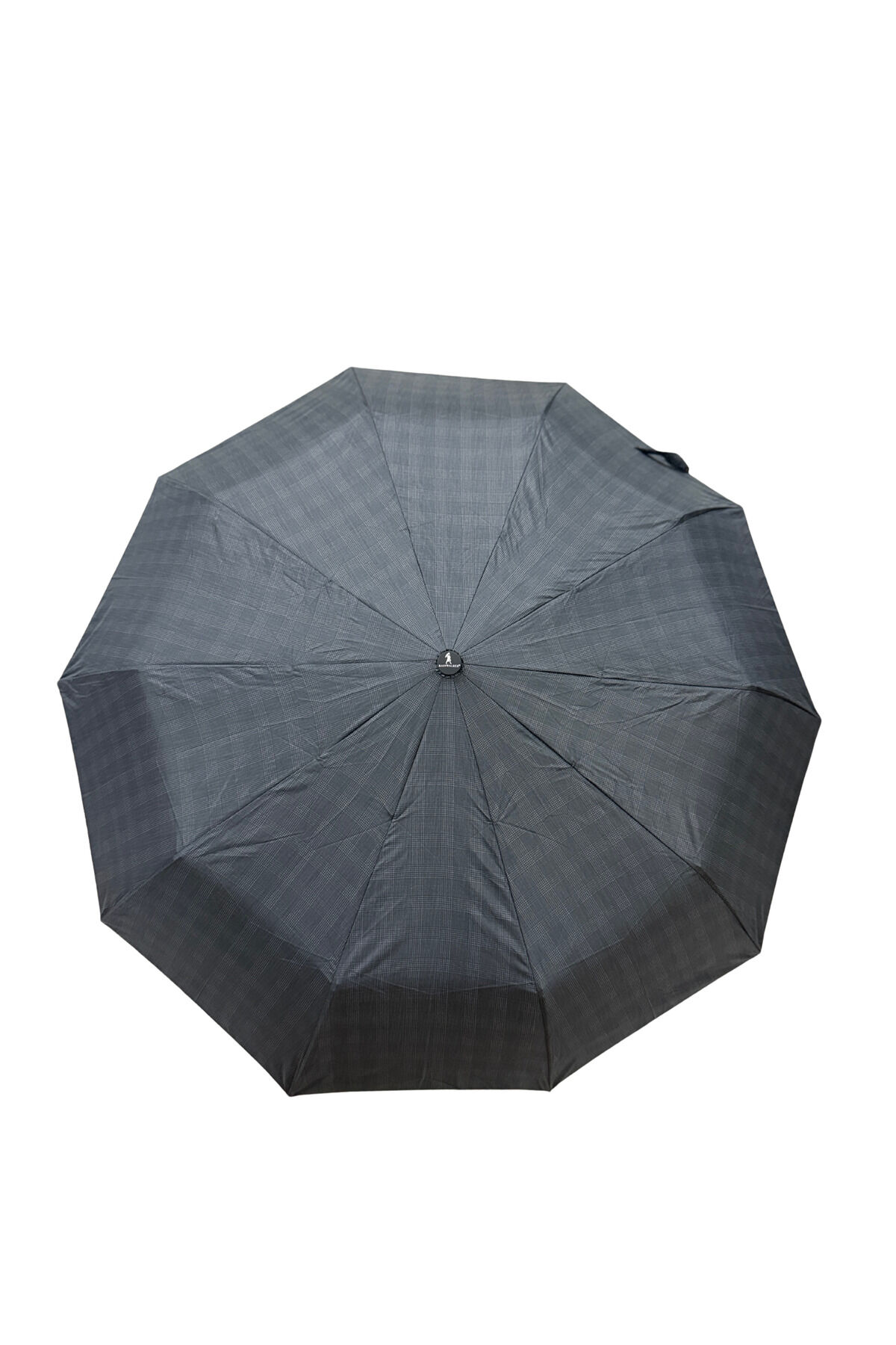 Unisex Tam Otomatik Kırılmaz 10 Telli Şemsiye Siyah Ekose